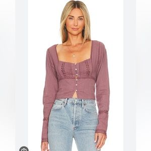 NWT Free People Joi Blouse in Roan Rouge